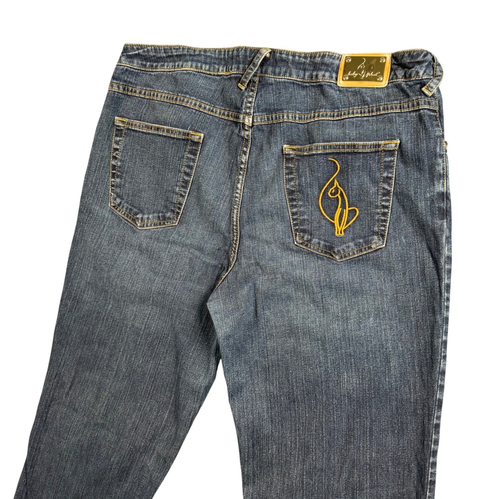 Baby Phat Jeans Womens 18 Y2K Baddie Bootcut‎ Gold Logo Streetwear - Picture 5 of 14